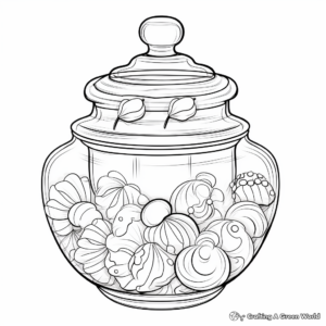 Traditional Candy Jar Coloring Pages 1