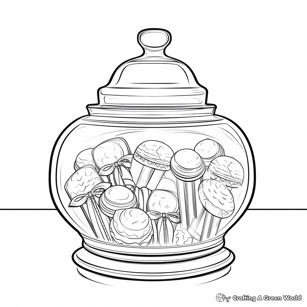 Traditional Candy Jar Coloring Pages 3