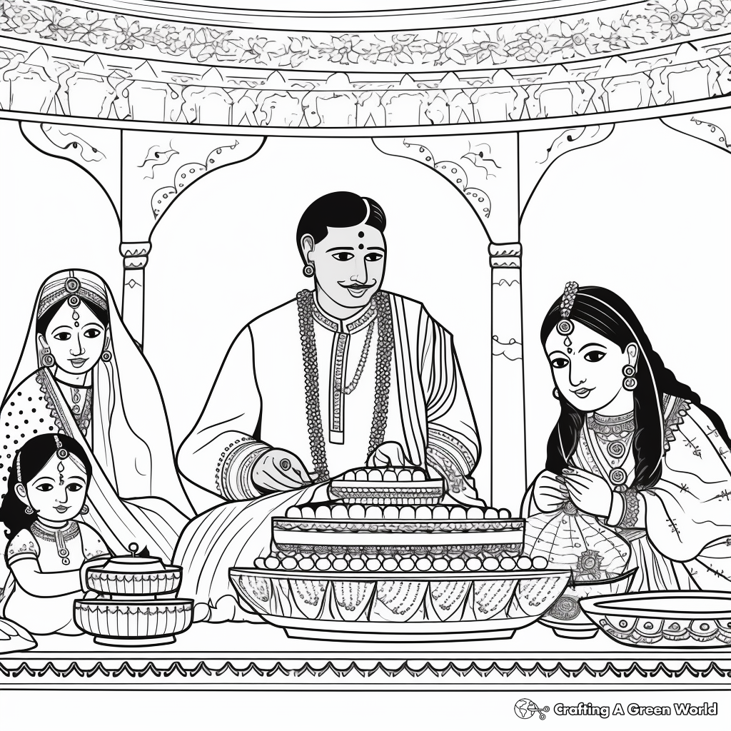 Traditional Indian Wedding Coloring Pages 1