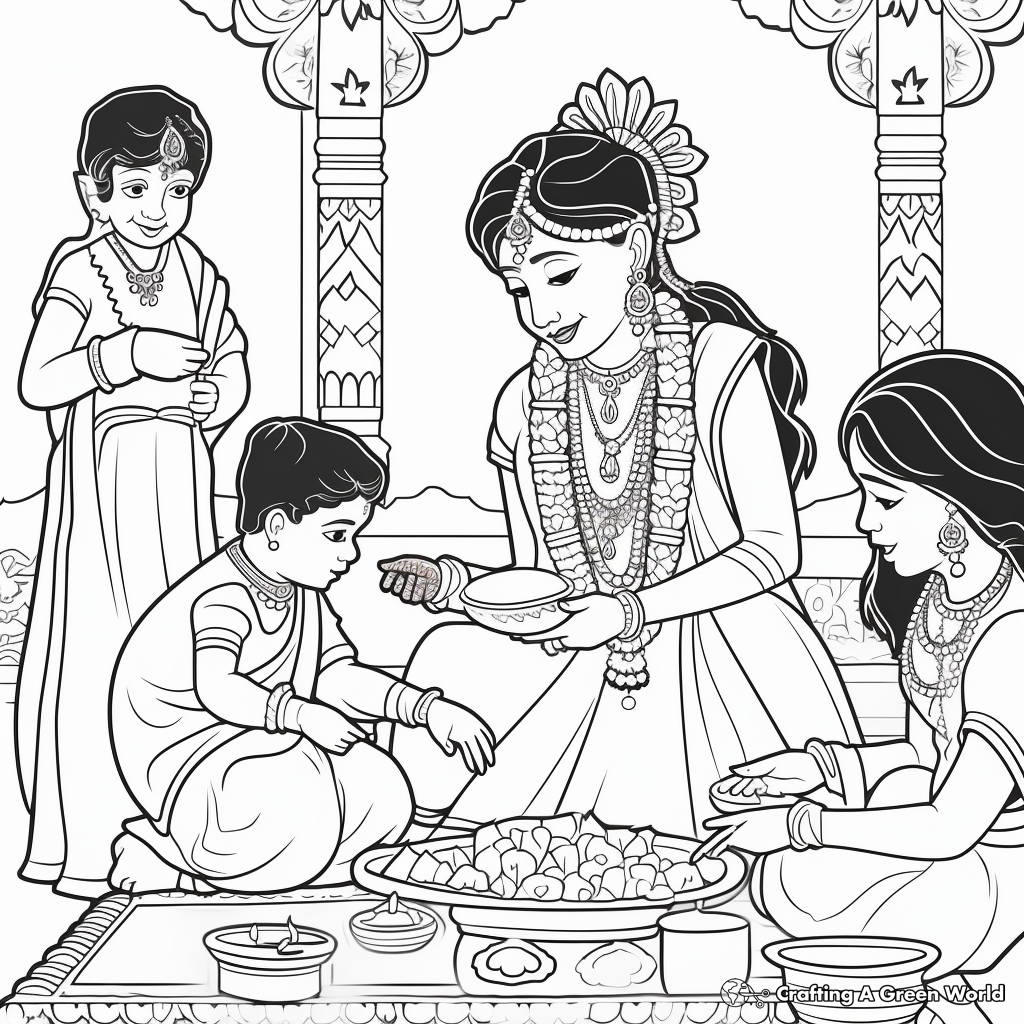 Traditional Indian Wedding Coloring Pages 2