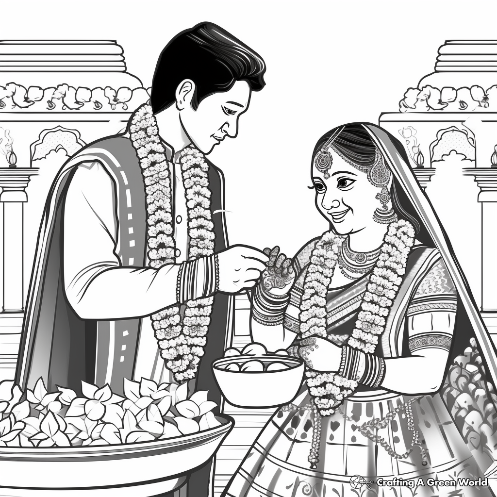 Traditional Indian Wedding Coloring Pages 4