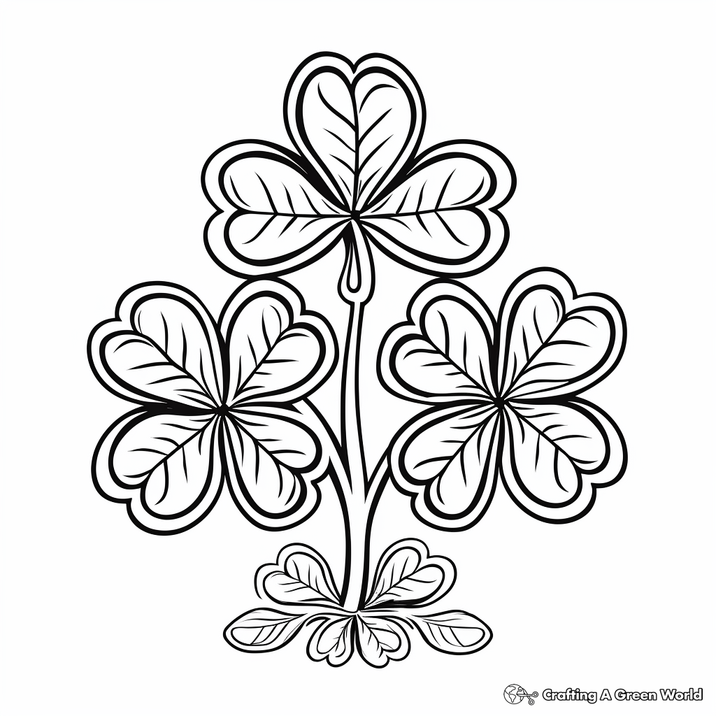 Traditional Irish Clover Coloring Pages 1