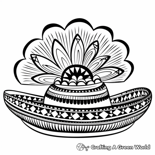 Traditional Mexican Sombrero Coloring Pages 1