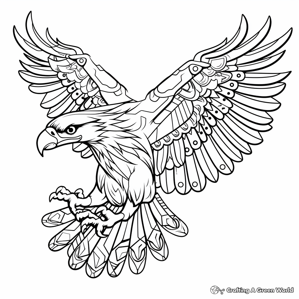 Traditional Native American Eagle Coloring Pages 4