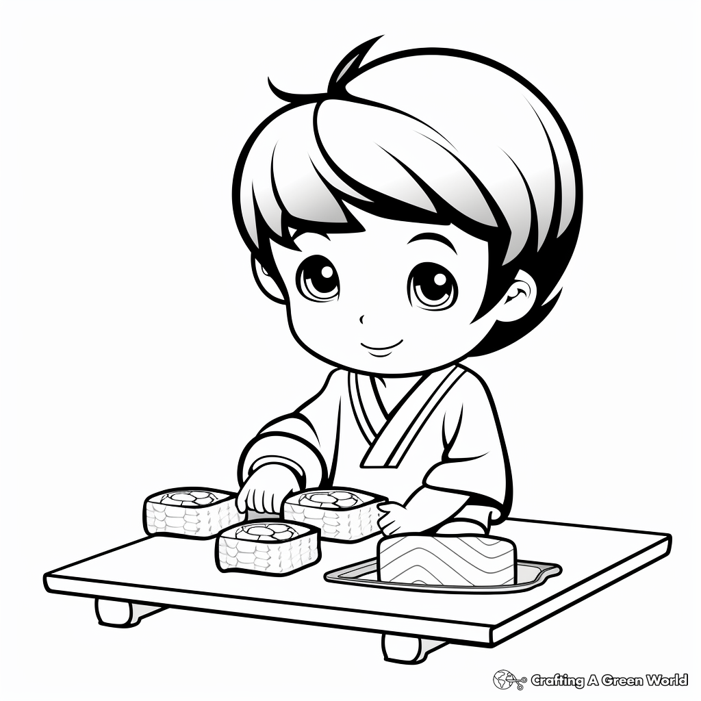 Traditional Nigiri Sushi Coloring Pages 3