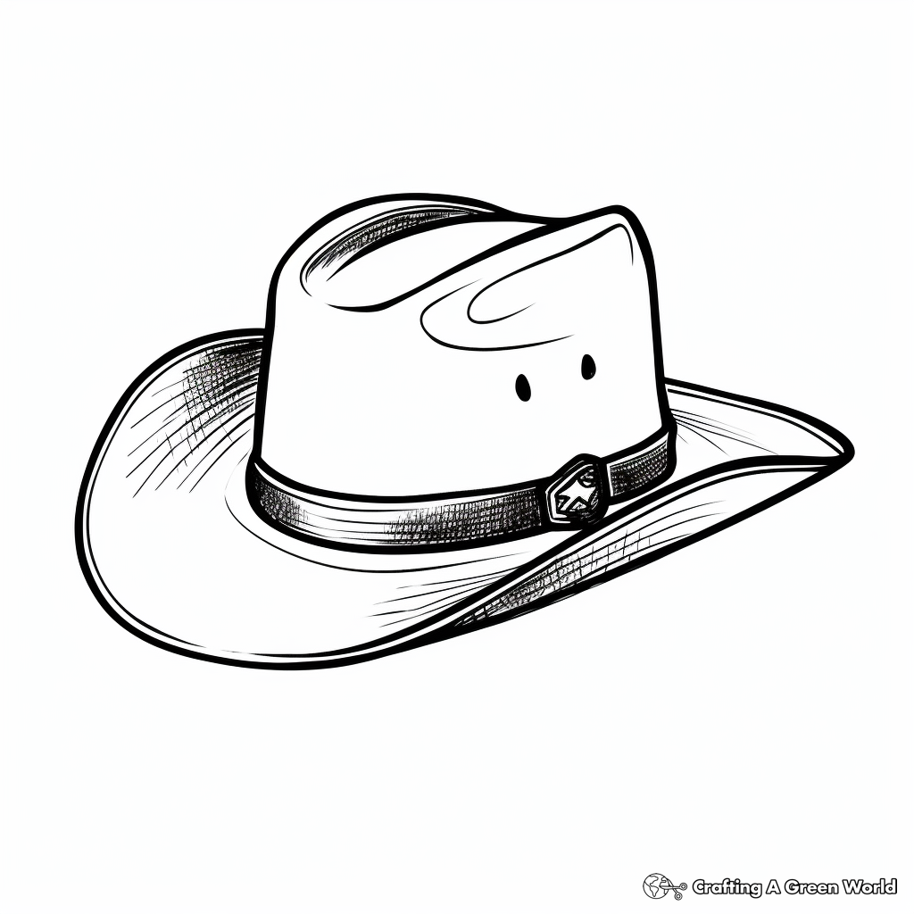 Traditional Ten-Gallon Hat Cowboy Coloring Pages 1