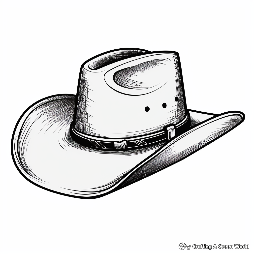 Traditional Ten-Gallon Hat Cowboy Coloring Pages 2