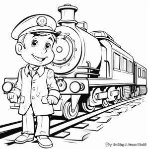 Train Conductor Coloring Pages 3