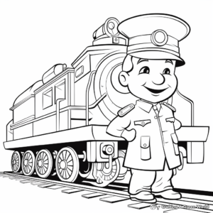 Train Conductor Coloring Pages 4