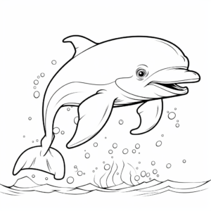 Tranquil Cartoon Dolphin Coloring Pages 1