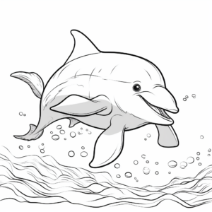 Tranquil Cartoon Dolphin Coloring Pages 2