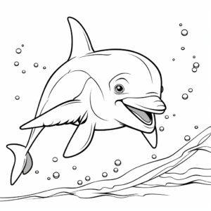 Tranquil Cartoon Dolphin Coloring Pages 3