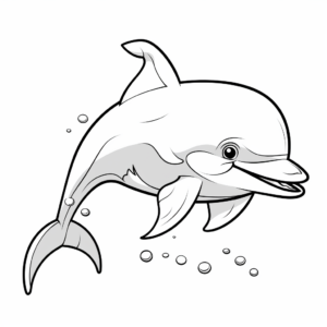 Tranquil Cartoon Dolphin Coloring Pages 4