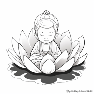 Tranquil Lotus Buddha Coloring Pages 2
