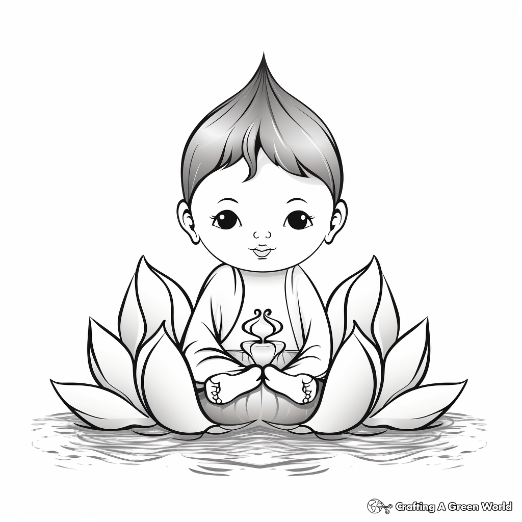 Tranquil Lotus Buddha Coloring Pages 3