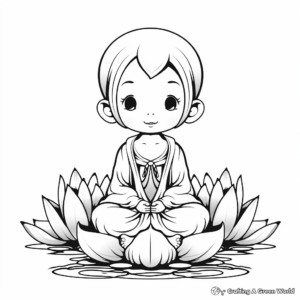 Tranquil Lotus Buddha Coloring Pages 4