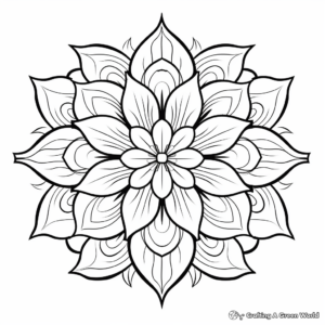 Tranquil Water Lily Mandala Coloring Pages 1