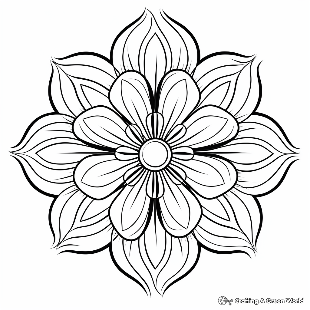 Tranquil Water Lily Mandala Coloring Pages 2