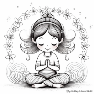 Tranquil Zen Rainbow Coloring Pages 1