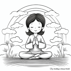Tranquil Zen Rainbow Coloring Pages 2