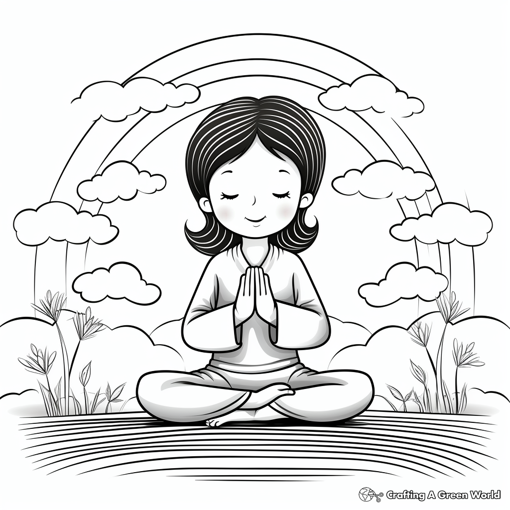 Tranquil Zen Rainbow Coloring Pages 2