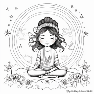 Tranquil Zen Rainbow Coloring Pages 3
