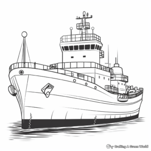Transport-Specific: Oil Tanker Tugboat Coloring Pages 2