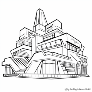 Trapezoid in Architecture Coloring Pages 2