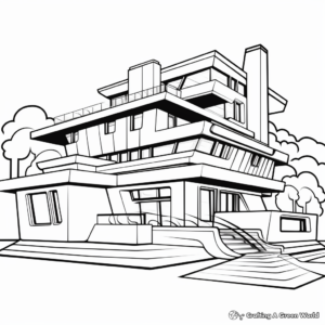Trapezoid in Architecture Coloring Pages 3