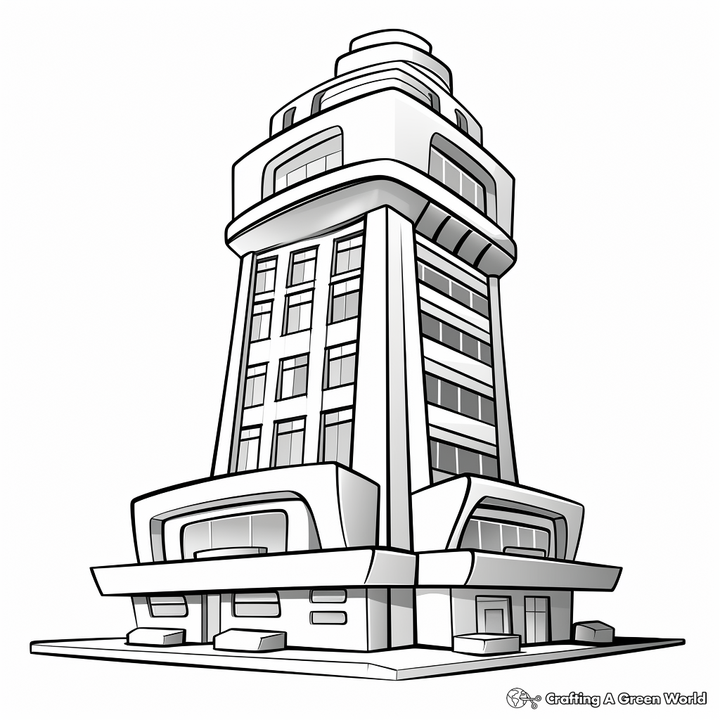 Trapezoid Tower Structure Coloring Page 2
