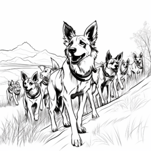 Travelling African Wild Dog Pack Coloring Pages 3