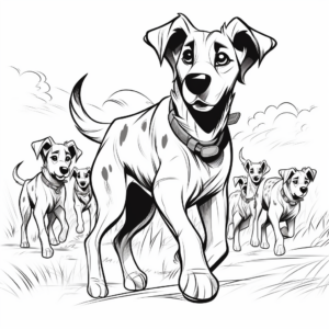 Travelling African Wild Dog Pack Coloring Pages 4