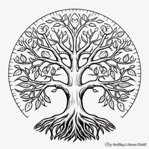 Tree of Life Sacred Geometry Coloring Pages 1