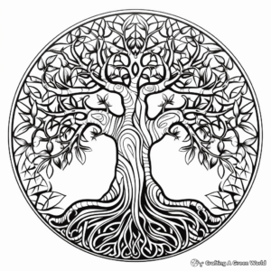 Tree of Life Sacred Geometry Coloring Pages 2