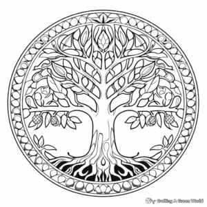 Tree of Life Sacred Geometry Coloring Pages 3