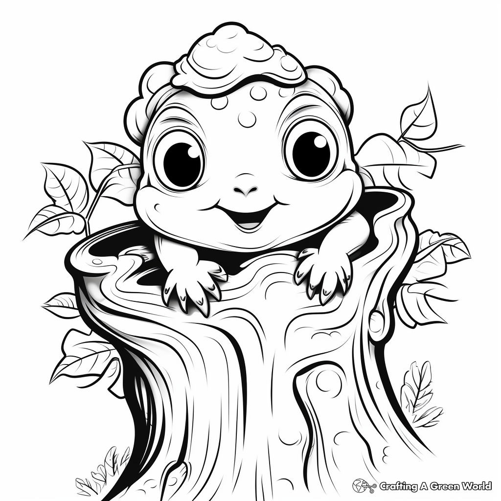 Tree Toad Coloring Page for Children 1
