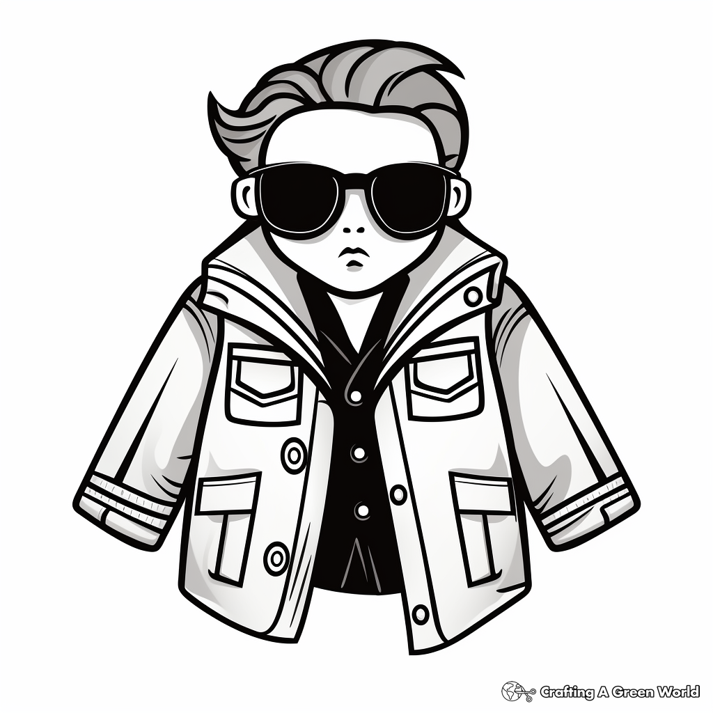 Trendy Leather Jacket Coloring Pages 1