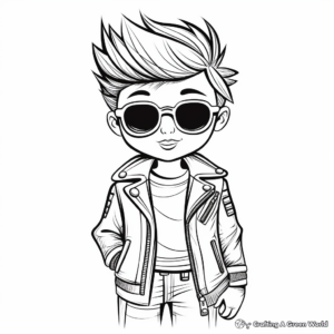 Trendy Leather Jacket Coloring Pages 2