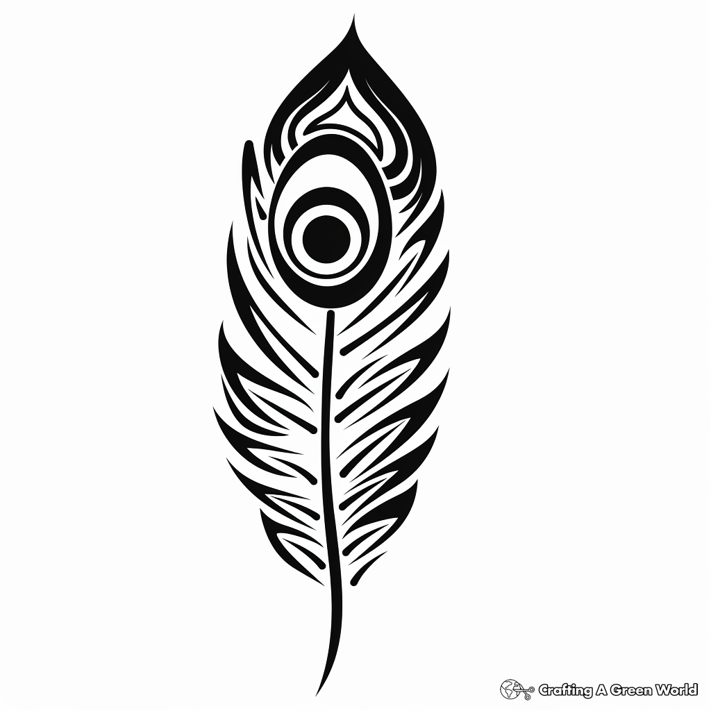Tribal Art Peacock Feather Coloring Pages 1