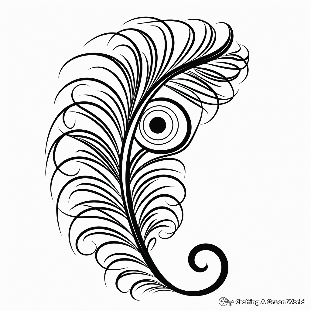 Tribal Art Peacock Feather Coloring Pages 3