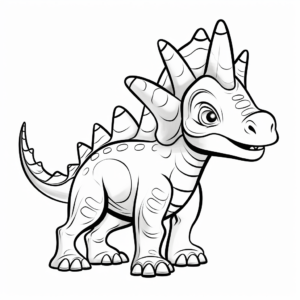 Triceratops Dinosaur Coloring Pages for Children 1