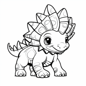 Triceratops Dinosaur Coloring Pages for Children 2