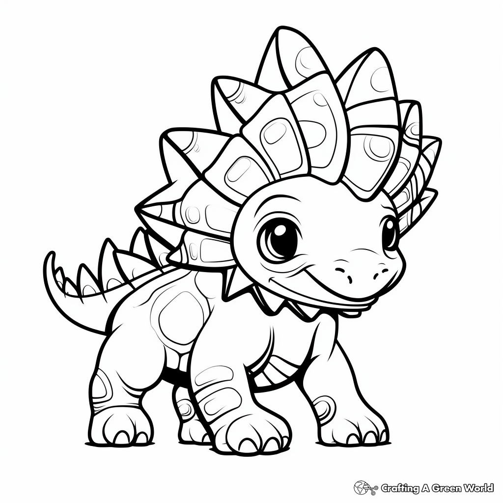 Triceratops Dinosaur Coloring Pages for Children 2