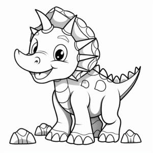 Triceratops Dinosaur Coloring Pages for Children 3