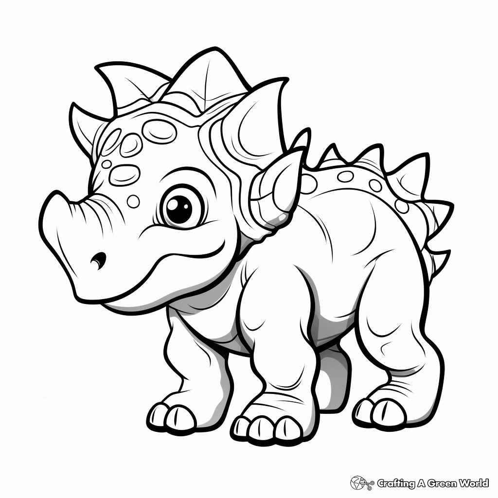 Triceratops Dinosaur Coloring Pages for Children 4