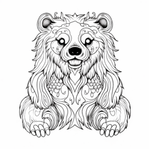 Trippy Psychedelic Bear Coloring Pages 2