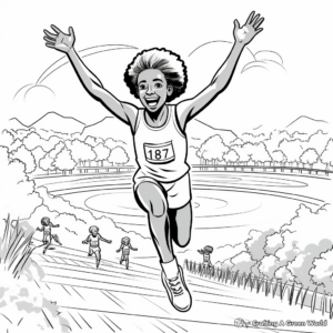 Triumphant Track and Field Olympics Coloring Pages 1