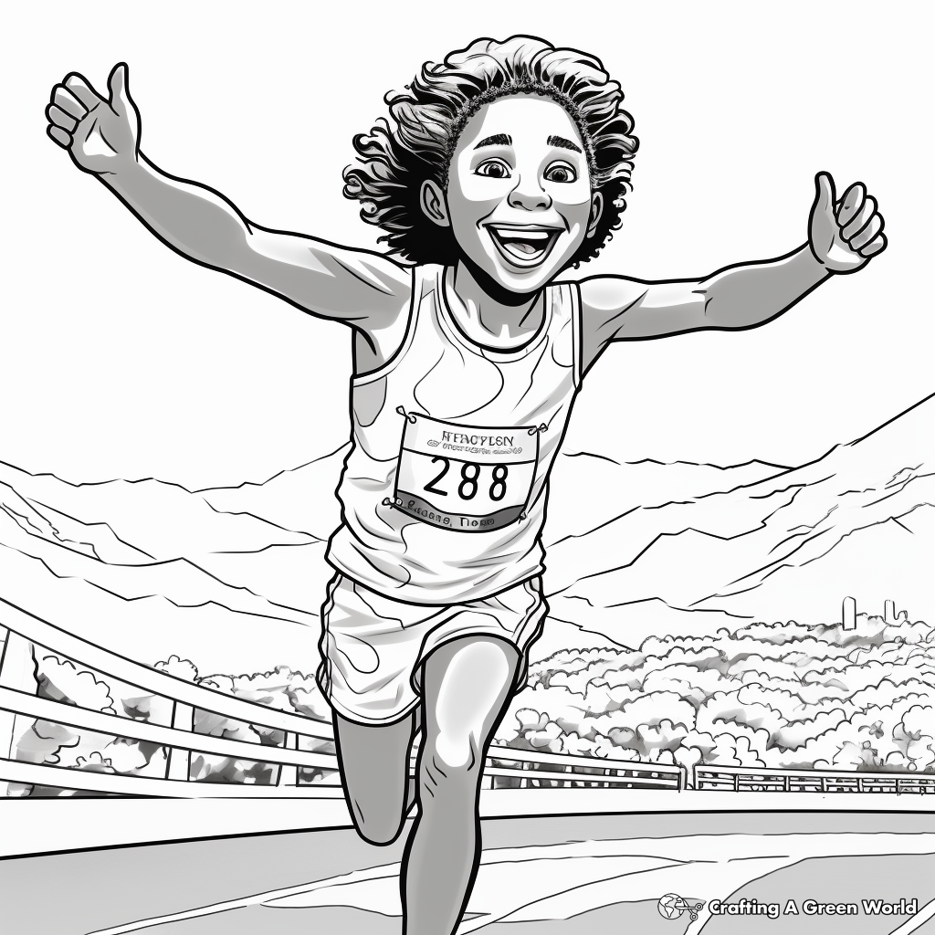 Triumphant Track and Field Olympics Coloring Pages 2