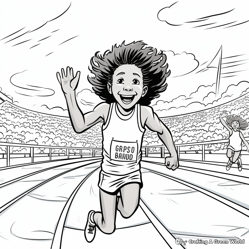 Triumphant Track and Field Olympics Coloring Pages 4