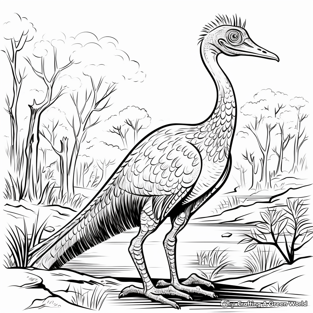 Troodon in the Cretaceous Period Coloring Pages 1